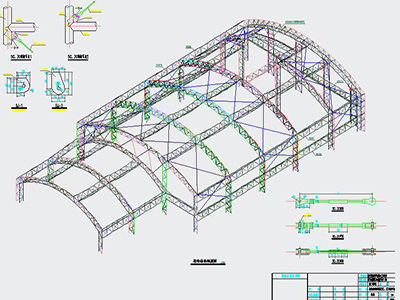 桁架煤棚膜結構設計CAD圖紙